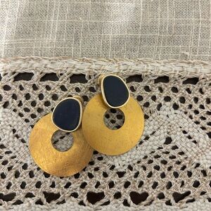 Banana Republic Gold and Navy Geometric Earrings